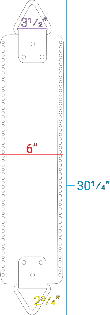 An image showing all dimensions on the S115.