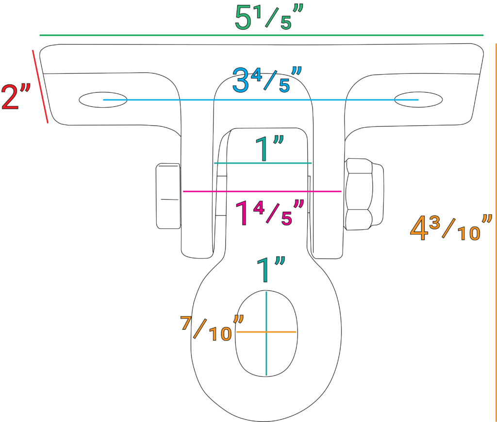 An image showing all dimensions of the SH105.