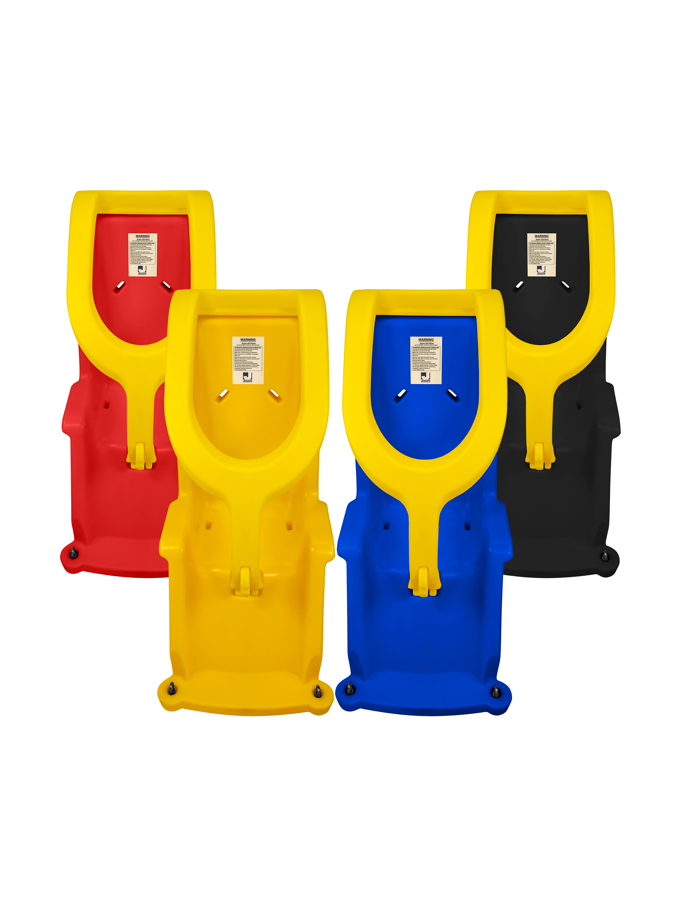 An image showing all colors of ADA swing seats.