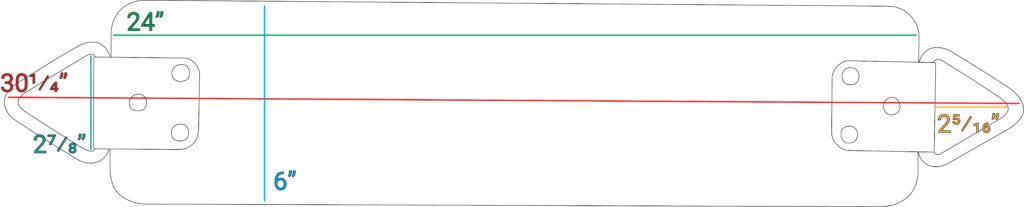 An image showing all dimensions on an S130.