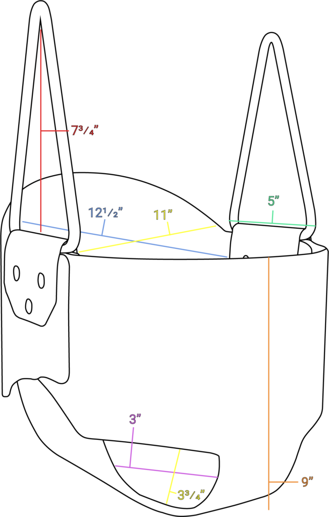 An image showing all dimensions of an S103.