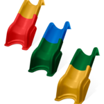An image showing a few colors of rainbow scoop slides.
