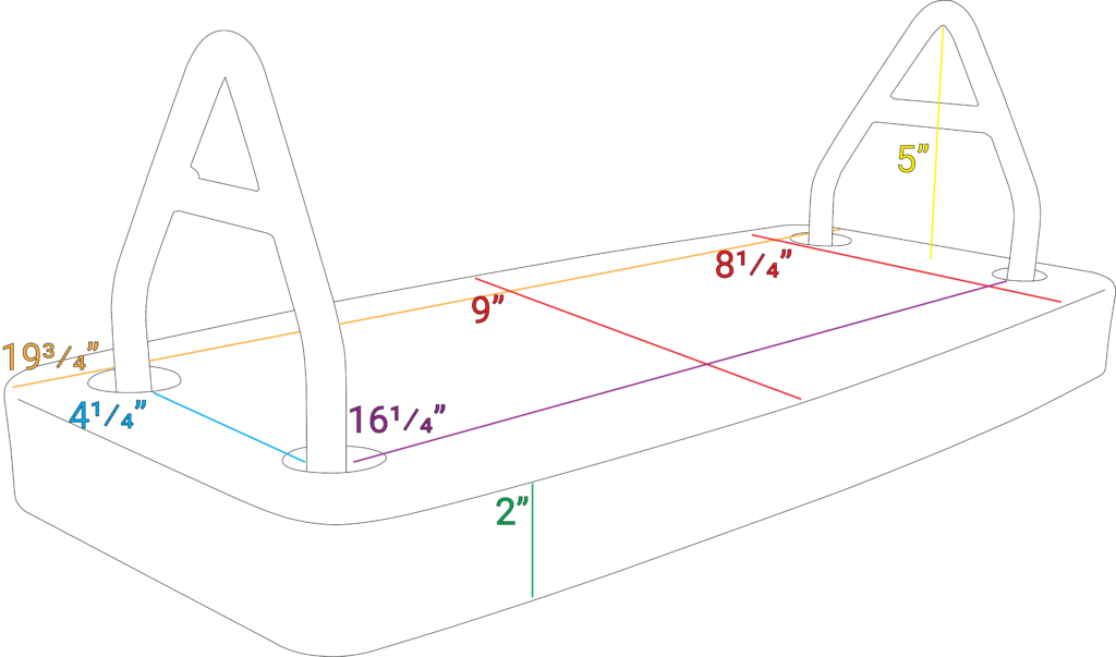 An image showing all dimensions on an S127