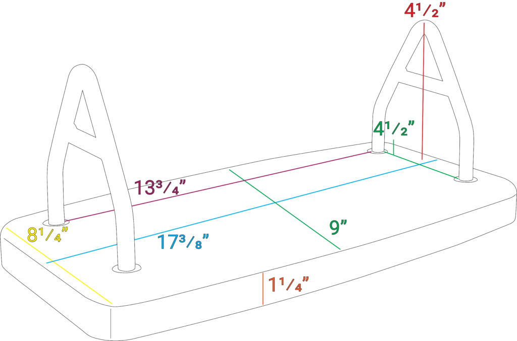 An image showing all dimensions on the S125.