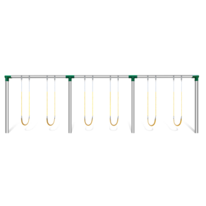 An image showing a 3 bay 5 inch swing frame