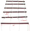 An image of a rope ladder with dimensions on it.