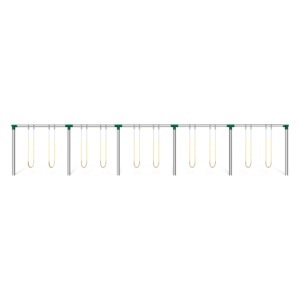 An image showing a 5 bay 5 inch swing frame